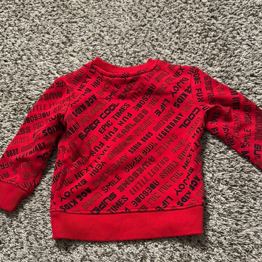 Kids Red Graphic Sweatshirt